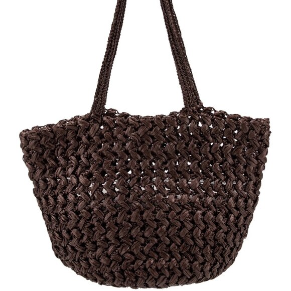 The Row Handbags - The Row Estelle Raffia Bag in Espresso
